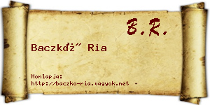 Baczkó Ria névjegykártya
